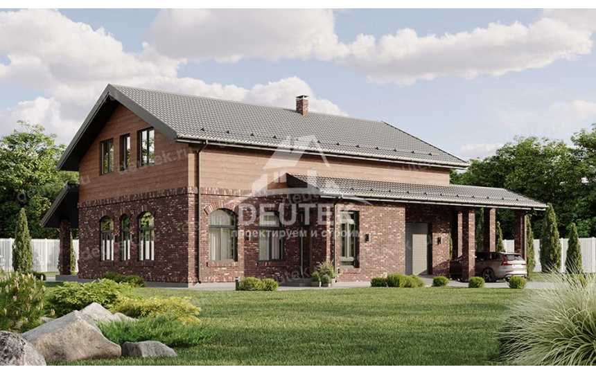 Проект квадратного двухэтажного дома с одноместным гаражом - LK-292