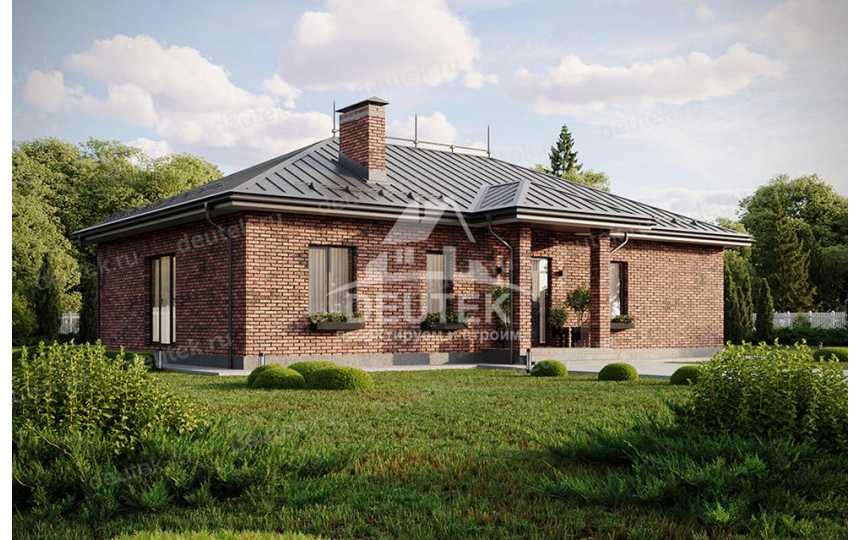 Проект жилого одноэтажного дома с кабинетом - LK-300