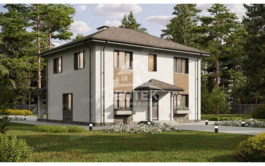 Проект жилого двухэтажного дома с размерами 13 м на 10 м - LK-316