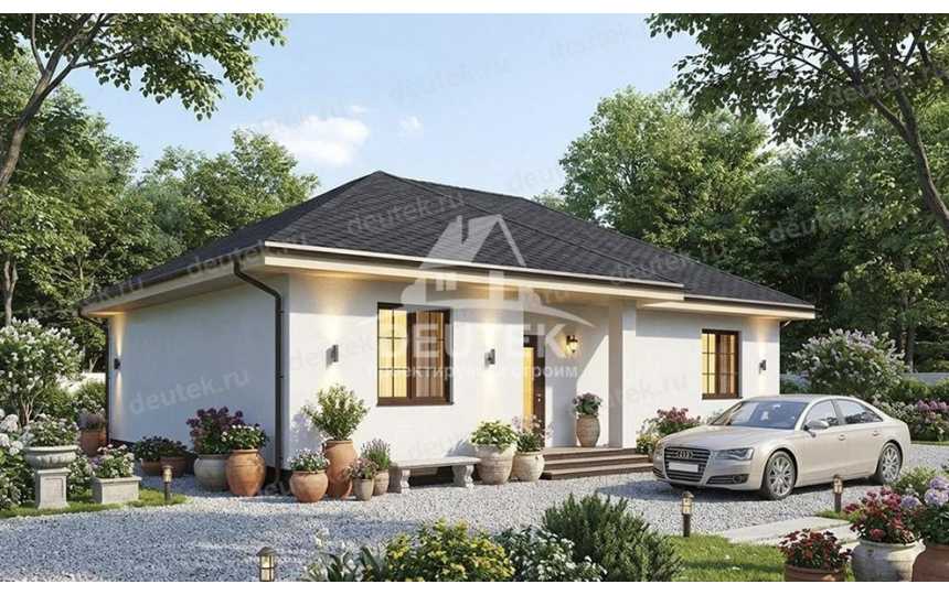 Проект дачного одноэтажного дома с размерами 14 м на 11 м - LK-360