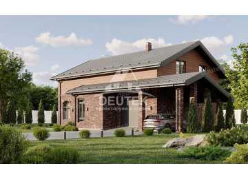 Проект квадратного двухэтажного дома с одноместным гаражом - LK-292