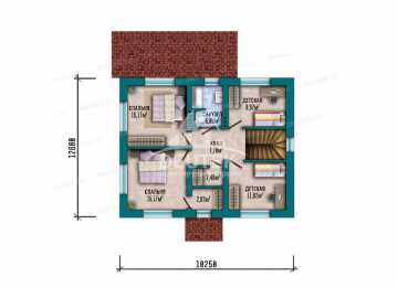 Проект жилого двухэтажного дома с размерами 13 м на 10 м - LK-316