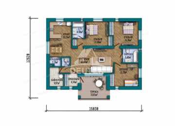 Проект жилого одноэтажного дома с площадью до 150 кв м - LK-321