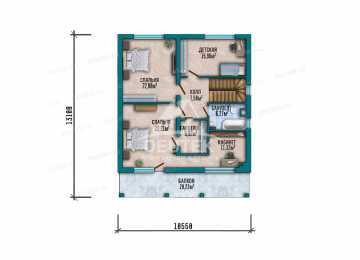 Проект жилого двухэтажного дома с большими окнами - LK-335