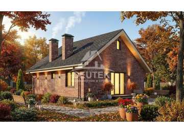 Проект квадратного одноэтажного дома с одной спальней - LK-343