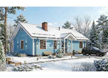 Проект узкого одноэтажного дома с площадью до 100 кв м - LK-348