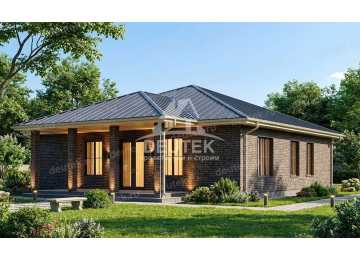 Проект узкого двухэтажного дома с кабинетом - LK-354