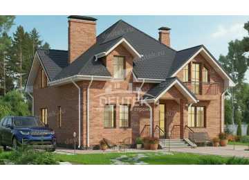 Проект квадратного двухэтажного дома с размерами 11 м на 11 м - LK-362