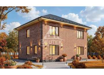 Проект дачного двухэтажного дома из газобетона - LK-370