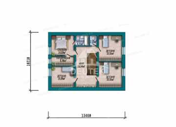 Проект квадратного двухэтажного дома с одноместным гаражом - LK-292