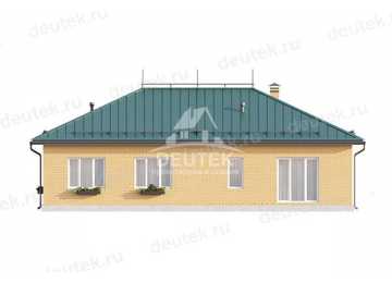 Проект узкого одноэтажного дома с кабинетом - LK-298