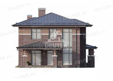 Проект узкого двухэтажного дома с большими окнами и тренажерным залом - LK-299