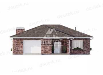 Проект загородного одноэтажного дома с двухместным гаражом - LK-306