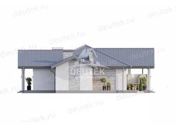 Проект загородного одноэтажного дома с баней и двумя террасами - LK-312