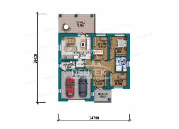Проект жилого одноэтажного дома с гаражом - LK-320