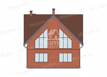Проект квадратного двухэтажного дома с большими окнами - LK-328
