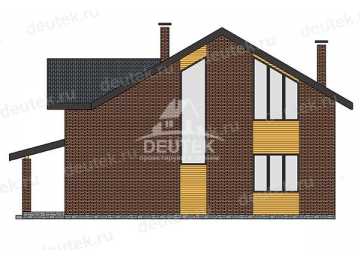 Проект жилого двухэтажного дома с большими окнами - LK-332
