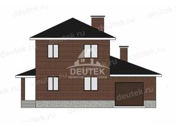 Проект дачного двухэтажного дома с одноместным гаражом - LK-334