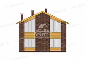 Проект жилого двухэтажного дома с большими окнами - LK-335