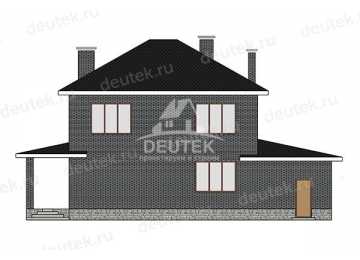 Проект дачного двухэтажного дома с одноместным гаражом - LK-336