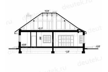 Проект одноэтажного дома с 2 спальнями DT0411